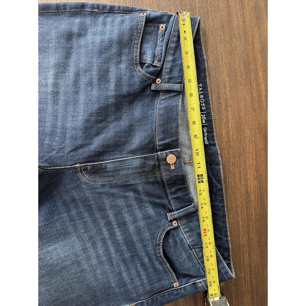 Talbots Flawless Girlfriend Jeans Womens 16W Blue High Rise Cuffed Crop Stretch - Picture 5 of 8